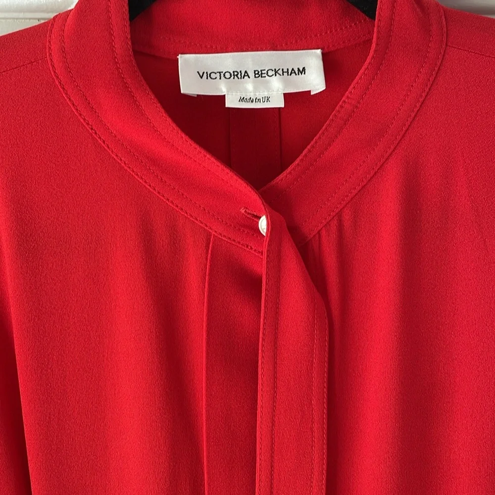 VICTORIA BECKHAM
Pleated satin-crepe midi shirt dress - Picture 4 of 9